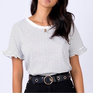 Princess Polly Striped Ruffle Sleeve Top